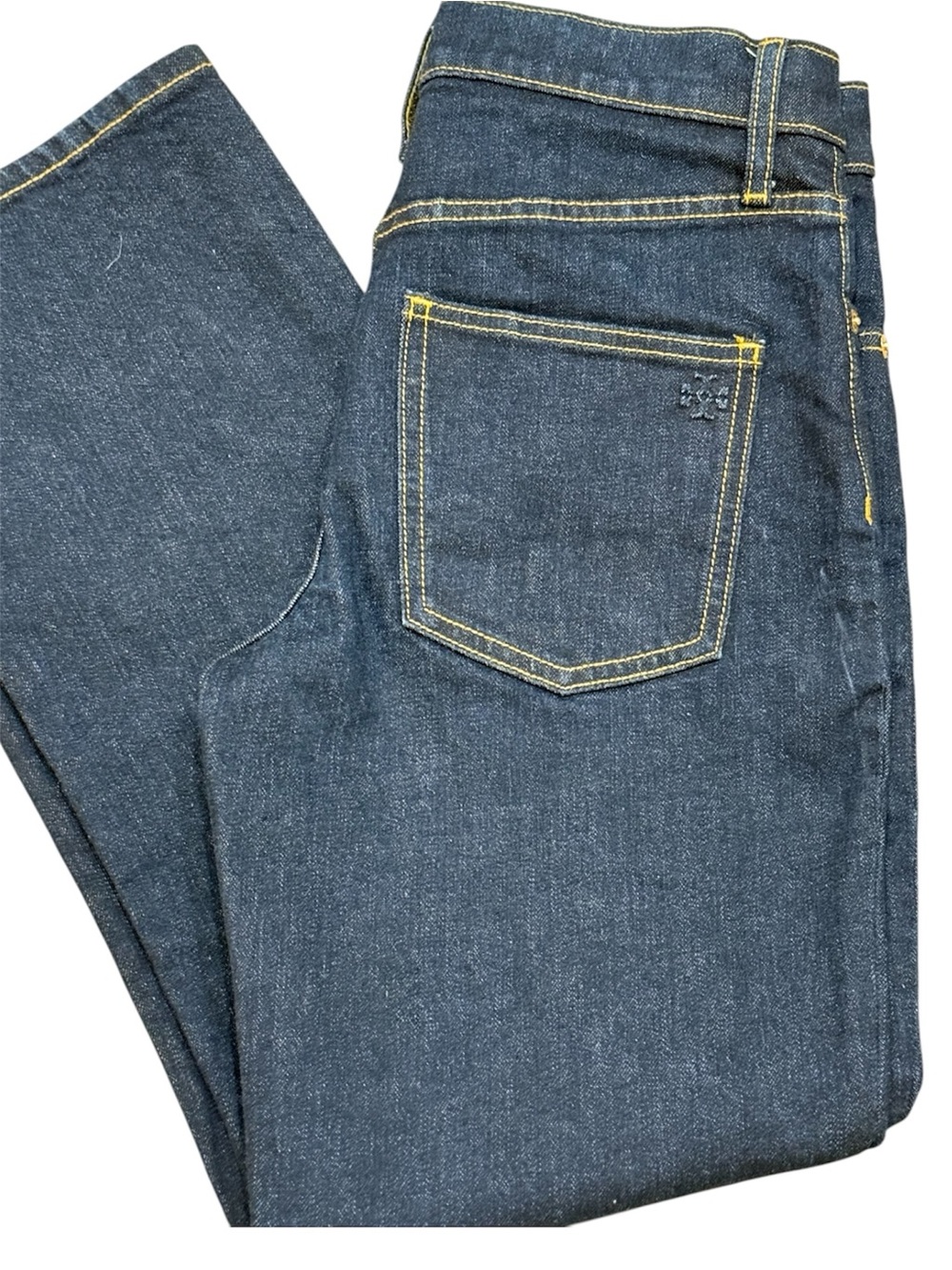 Tory Burch Dark Wash Straight Jeans Size 26 Designer Denim NWOT 90's Mom Timeles